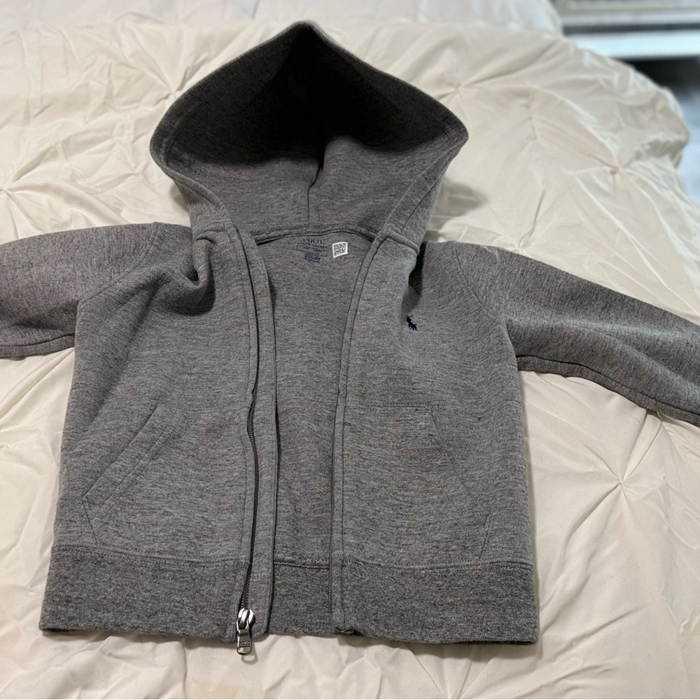Polo by Ralph Lauren Gray Hooded Sweatshirt Jacket